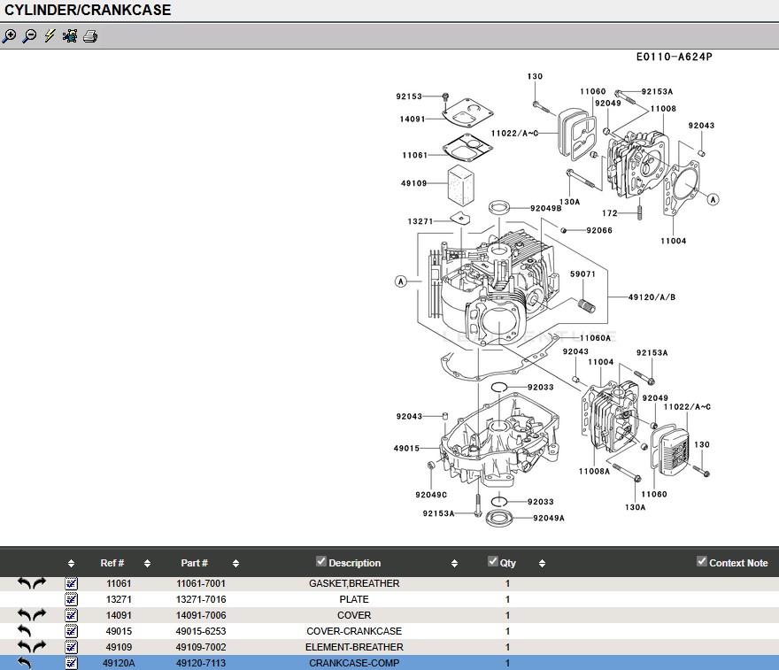Genuine Kawasaki 49120-7113 Crankcase FH541V FH580V - Image 8