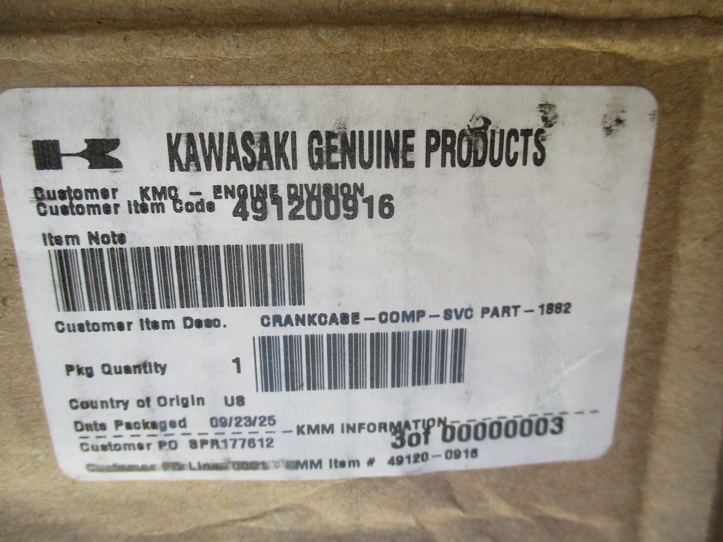Genuine Kawasaki 49120-0916 Crankcase FX751V FX801V FX850V - Image 7