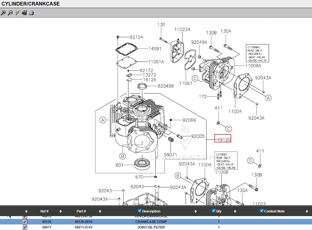 Genuine Kawasaki 49120-0916 Crankcase FX751V FX801V FX850V - Image 8