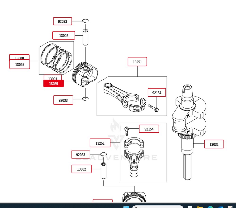 Genuine Kawasaki 13029-0045 Piston Oversize OS 0.05 - Image 5