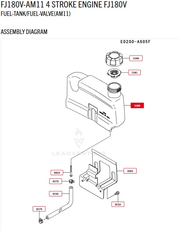 Genuine Kawasaki 51004-2117 Gas Fuel Tank Cap 51049-2087 Bracket 32052-2230 - Image 2