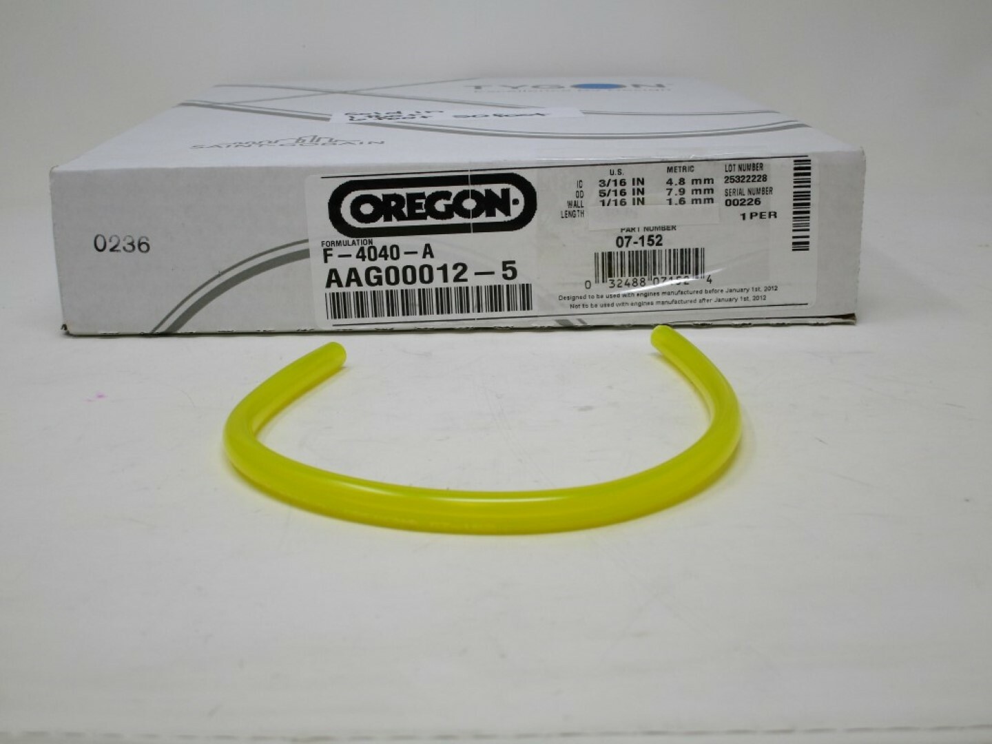 Oregon 07-152 Tygon Fuel Line 3/16" ID 5/16" OD – 1', 3', 6', 10' Lengths - Image 2