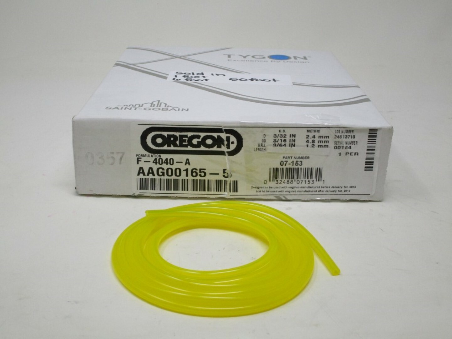 Oregon 07-153 Tygon Gas Fuel Line 3/32" ID 3/16" OD – 1', 3', 6', or 10' - Image 3