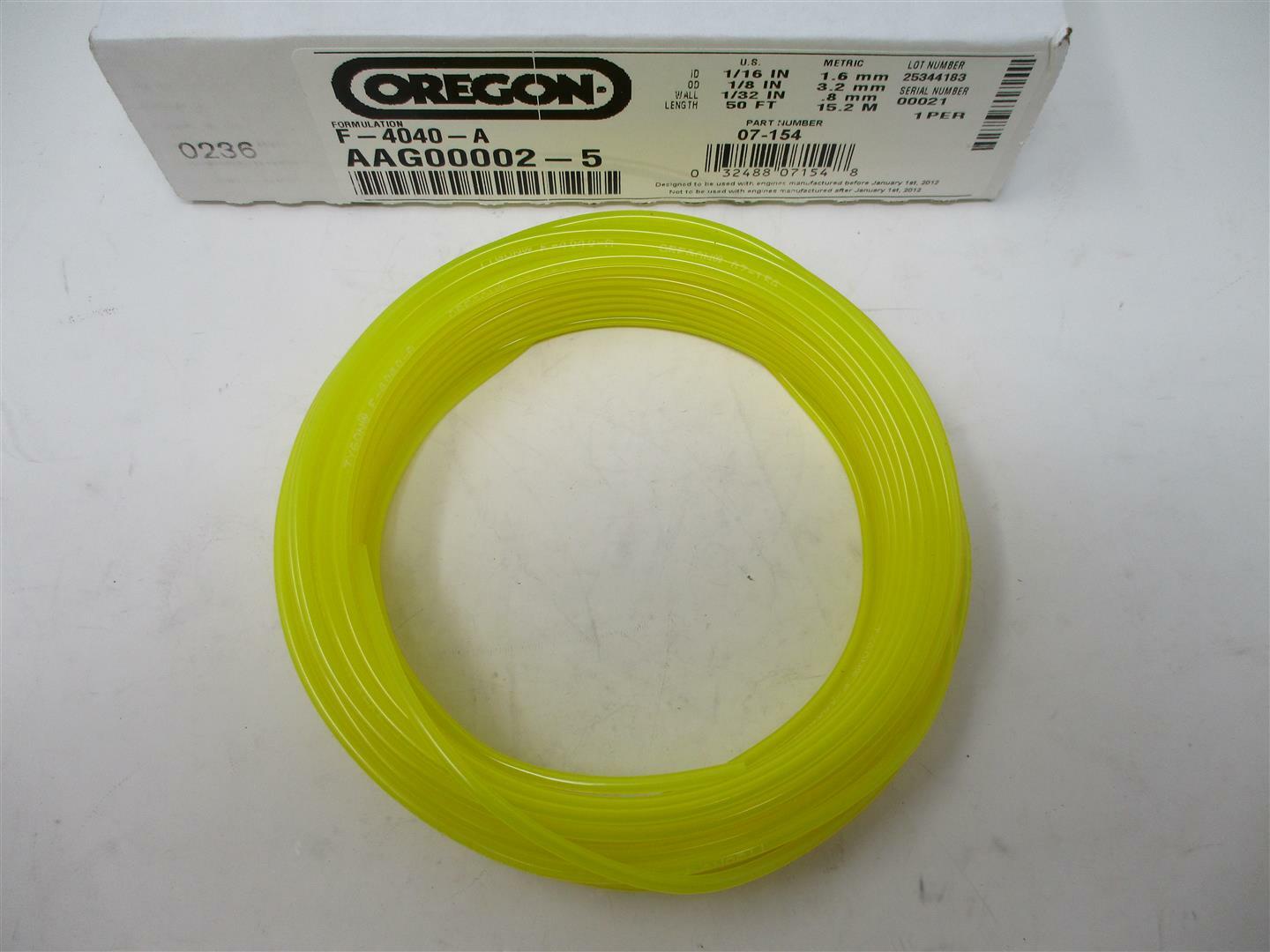 Oregon 07-154 Tygon Gas Fuel Line 1/16" ID 1/8" OD – 1', 3', 6', 10' or 50'