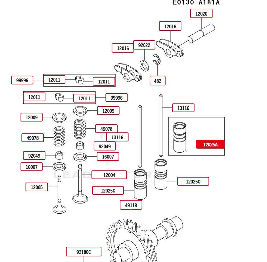 Genuine Kawasaki 12025-2003 Adjuster Lash Push Rods FE350D FE400D - Image 3