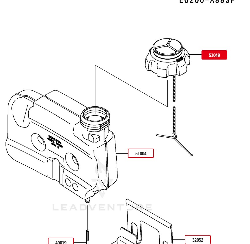 Genuine Kawasaki Gas Tank 51004-0006 Bracket 32052-0731 Gas Cap 51049-0716 - Image 5