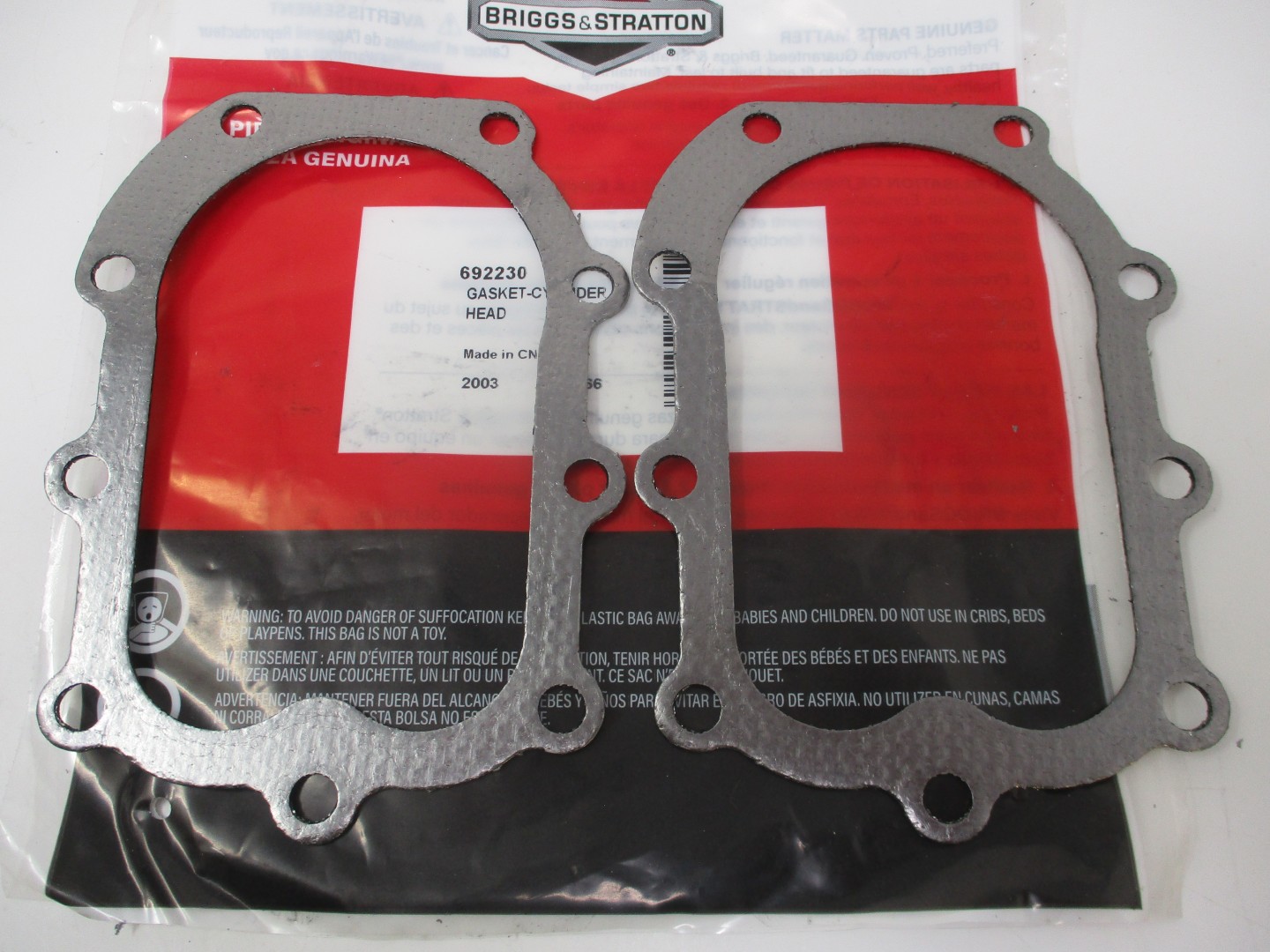 2 Genuine Briggs & Stratton 692230 Cylinder Head Gasket 272165, 270273, 692230 - Image 2